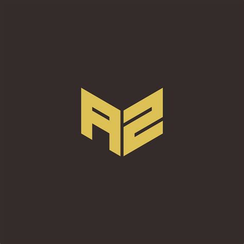 az logo letter initial logo designs template  gold  black background  vector art