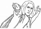 Potter Harry Coloring Pages Snape Severus Printable Slytherin Sheet sketch template