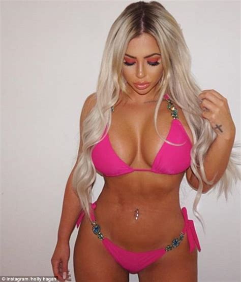 geordie shore s holly hagan exhibits her busty assets in pink bikini