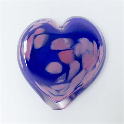 Larkspur Heart Paperweight By April Wagner Art Glass Paperweight
