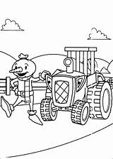 Bob Builder Coloring Pages Spud Travis Cartoon Tractor Color Kids Book Character Printable Print Part Sheets Info Drawing Handcraftguide sketch template