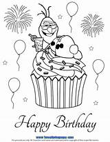 Birthday Coloring Happy Pages Cupcake Frozen Olaf Disney Printable Nice Color Print Colouring Sheets Book Cupcakes Online Kids Getdrawings Christmas sketch template
