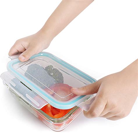 Glass Food Storage Container Set 12 Pieces 6 Containers And 6 Lids