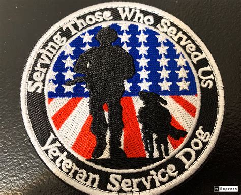 veteran service dog patch  inches  hook  loop backing etsy