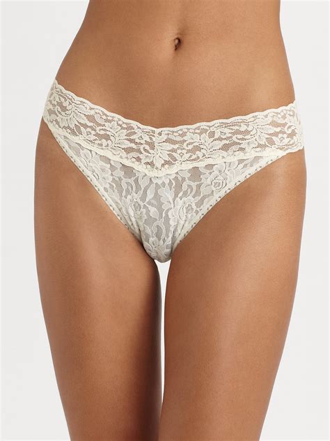 hanky panky signature lace original rise thong in white lyst