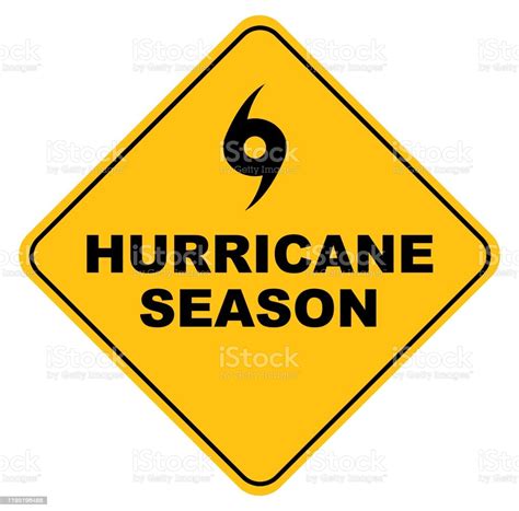 Yellow Hurricane Season Vector Sign Stock Illustration Download Image