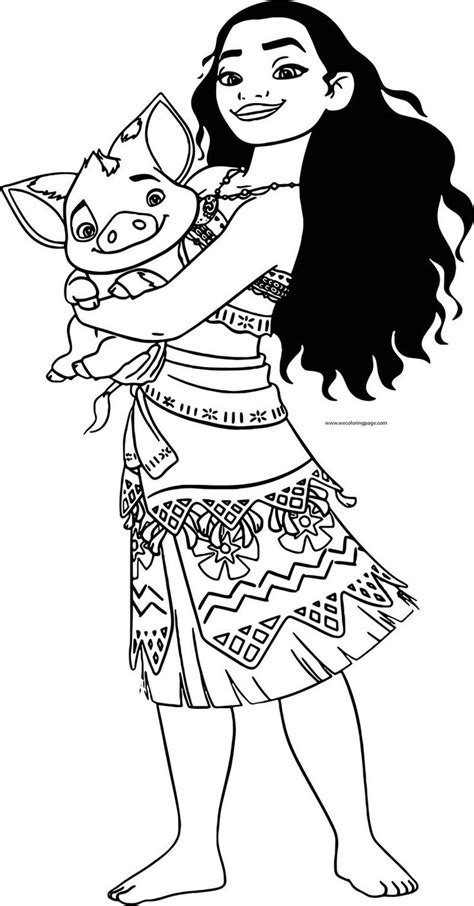 baby moana  pig coloring pages png  file