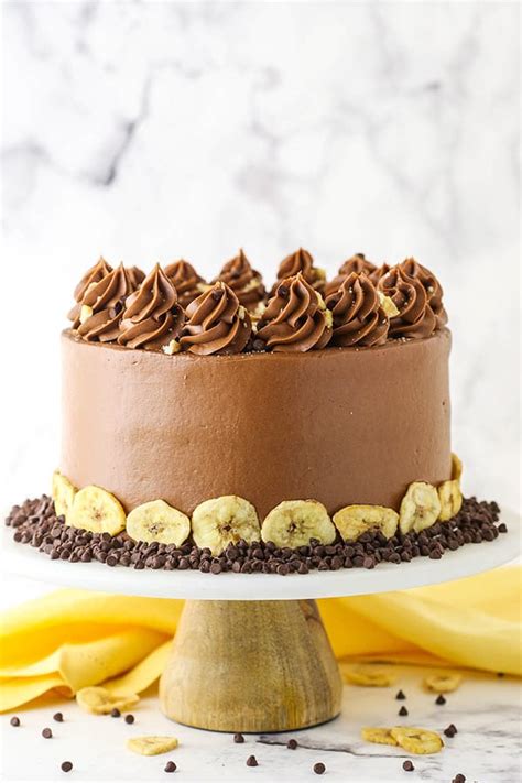 banana chocolate chip cake recipe easy homemade three layer cake