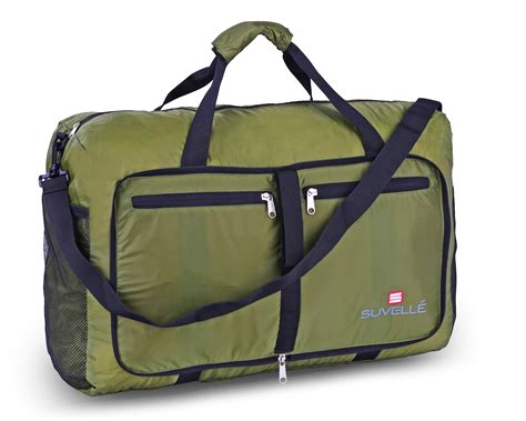 suvelle lightweight  travel foldable duffel bag  luggage gym sports water resistant nylon