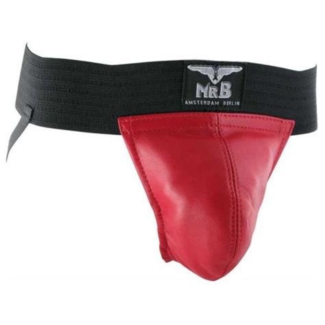 Mr B Leather Jockstrap Two Bands Red Fistfy