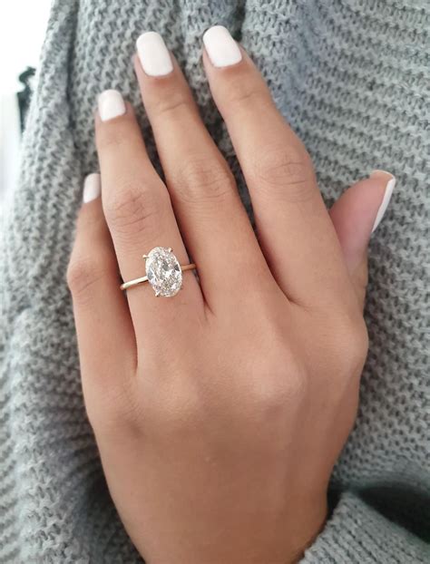 oval engagement ring thin band pics