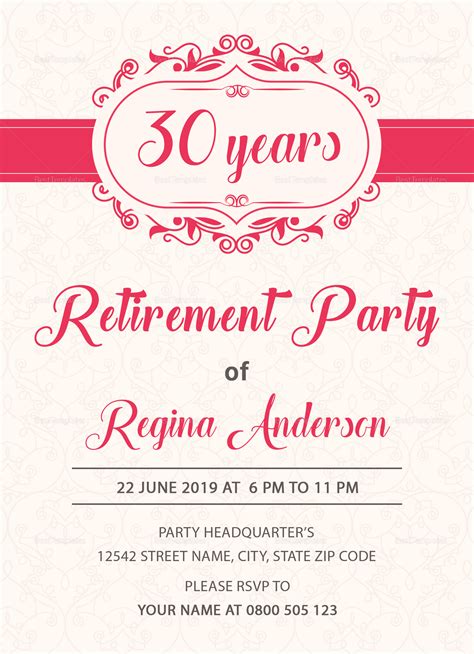 retirement flyer template  professional sample template collection