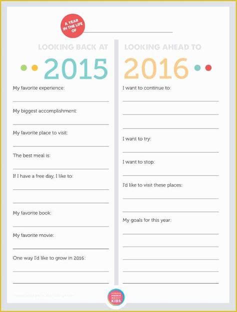 year  review template    printable family  year