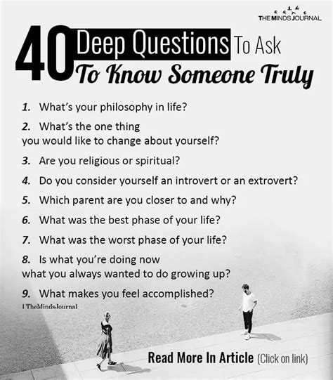 40 insightful and deep questions to ask to know someone