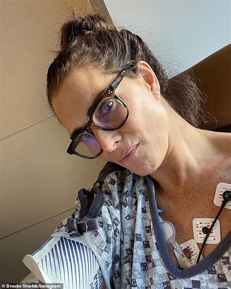 brooke shields shares snaps of herself in hospital after battling