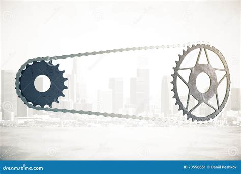 bicycle gearing  city background stock illustration illustration  design mechanical