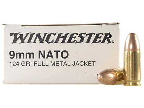 Winchester Nato Ammo 9mm Luger 124 Grain Full Metal Jacket