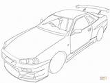 Nissan R34 Voiture Desenho Kolorowanka sketch template