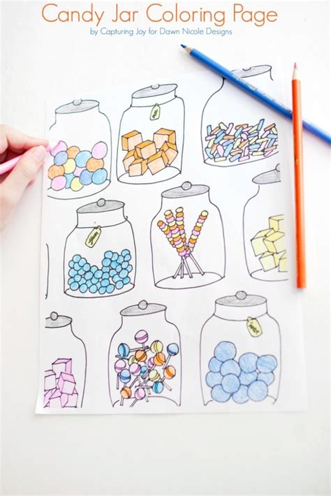 candy jar coloring page dawn nicole designs