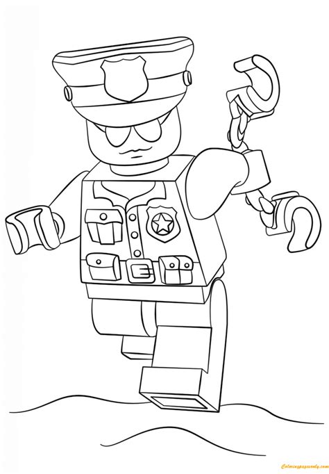 lego police officer coloring page  printable coloring pages