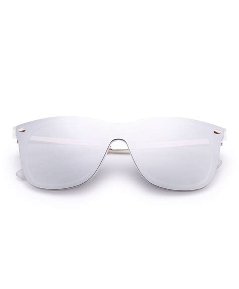 rimless mirror wayfarer sunglasses one piece frameless eyeglasses men