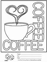 Coffee Coloring Pages Cup Cups Printable Para Colorear Sheets Starbucks Anuncios Kids Colouring Adult Sheet Print Café Color Book Ginormasource sketch template