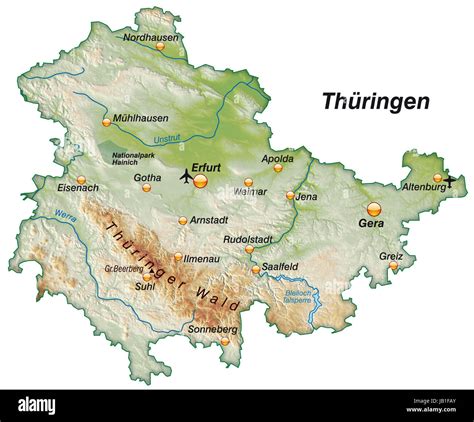 topographische karte thueringen deutschlandkarte