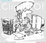 Cartoon Clip Tasking Stressed Assistant Outline Multi Illustration Rf Royalty Toonaday sketch template