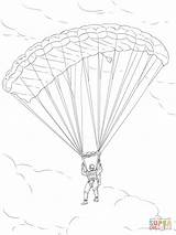 Parachute Coloring Pages Drawing Paratrooper Army Printable Drawings Template Sketch Popular sketch template