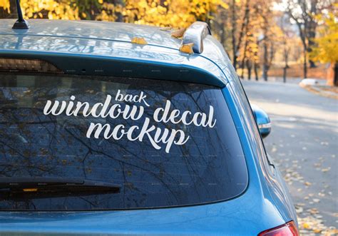 creative  car window decal mockup psd templates