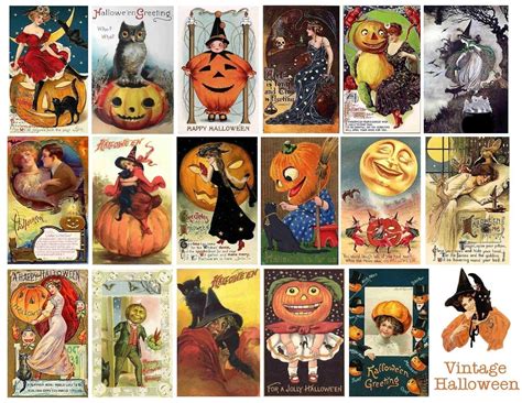 vintage digital stamps  vintage printable halloween