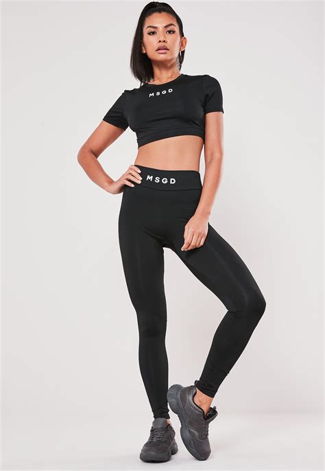 black msgd full length gym leggings missguided ireland