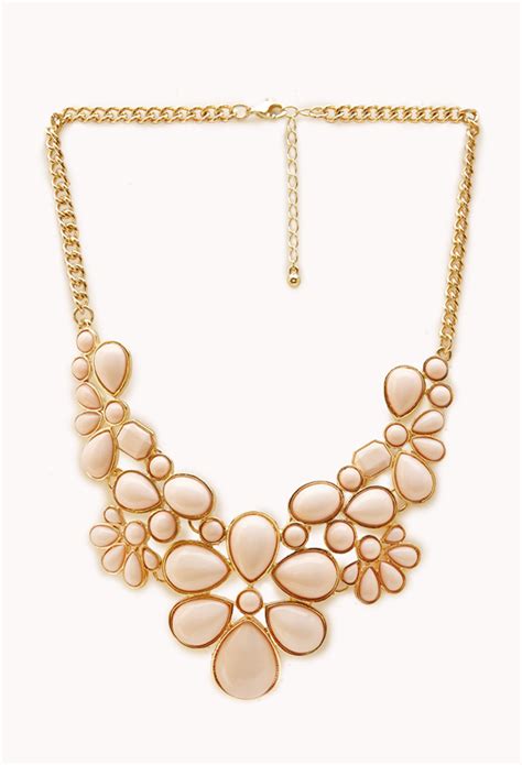 Forever 21 Bold Bauble Bib Necklace In Gold Gold Nude Lyst
