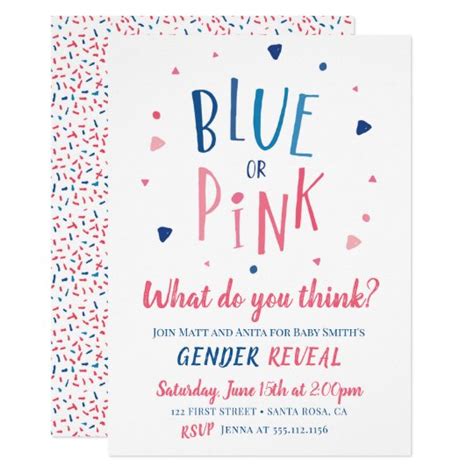 Blue Or Pink Gender Reveal Invitation