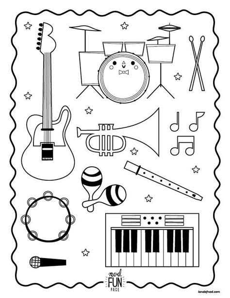 musical instruments coloring pages akiraropdyer