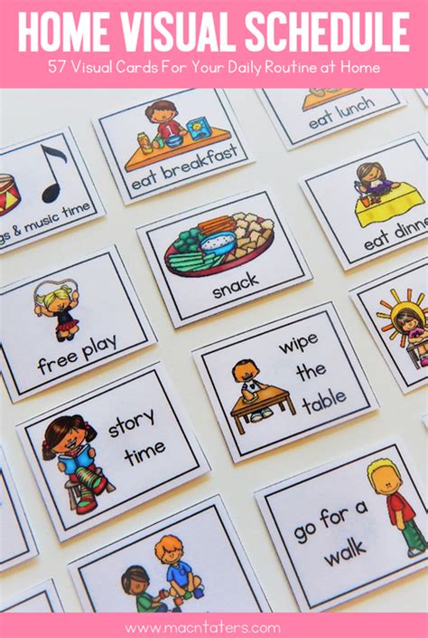 home visual schedule cards teachingchildren toddlers children