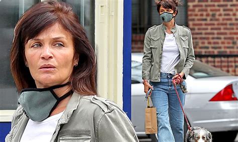 helena christensen 51 shows off makeup free complexion as she steps
