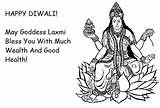 Diwali Blessings Laxmi Goddess Coloring Netart sketch template