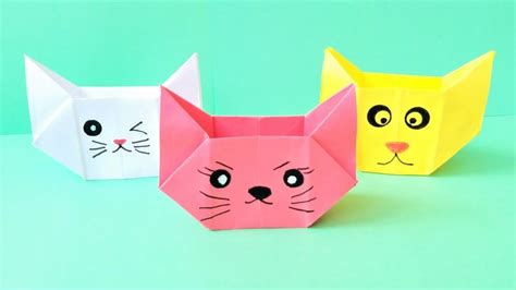 create  cute origami cat box