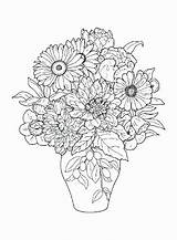 Kwiaty Bouquet Lato Kolorowanka Druku Coloringtop sketch template