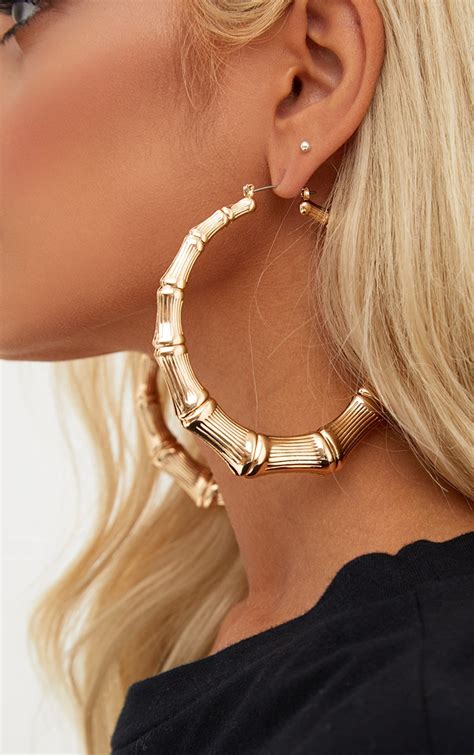 gold large creole hoop earrings accessories prettylittlething aus