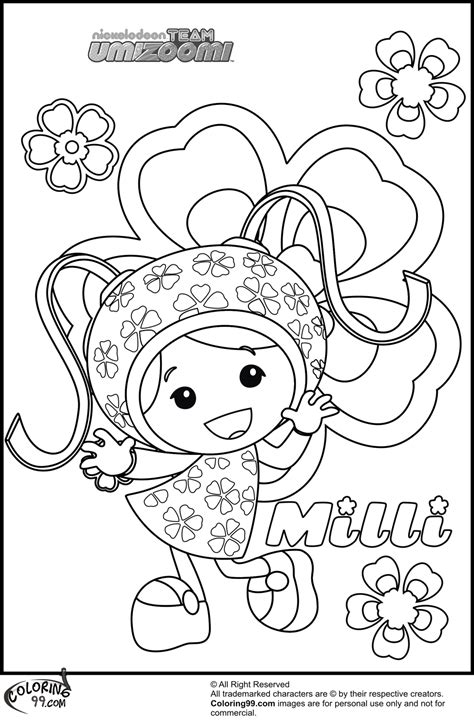 team umizoomi coloring pages team colors