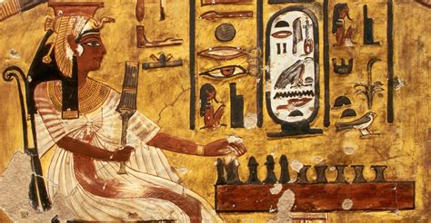 Wall Painting Of Tutankhamun Accompanied By Anubis And