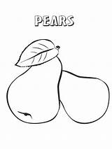 Peras Pear Pears Printable Colorironline Pêra sketch template