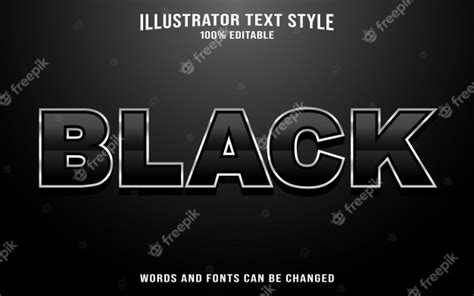 premium vector black text style effect