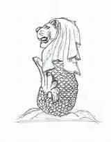 Merlion Clipart Drawing Coloring Lion Singapore Pages Mermaid Deviantart Google Sentosa Clip Draw Search Drawings Paper Wallpaper Clipground Race Amazing sketch template
