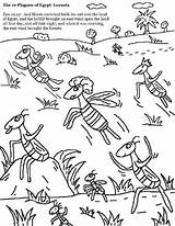 Plagues Egypt Coloring Pages Locusts Locust Moses Ten Bible Plague God Story Kids Online Sunday School Crafts Churchhousecollection Colouring Printable sketch template