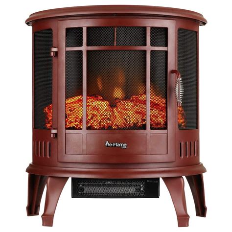 flame usa regal  standing electric fireplace stove red