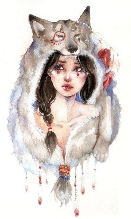 Wolf Headdress Tumblr Wolf Headdress Girl Drawing Wolf Girl