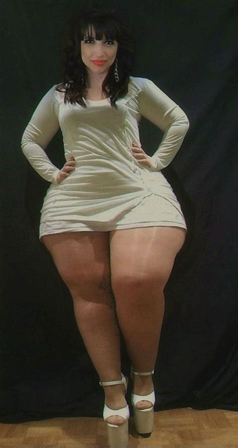 Sexy Curvy Girl With Thick Legs In A Short Dress Hot